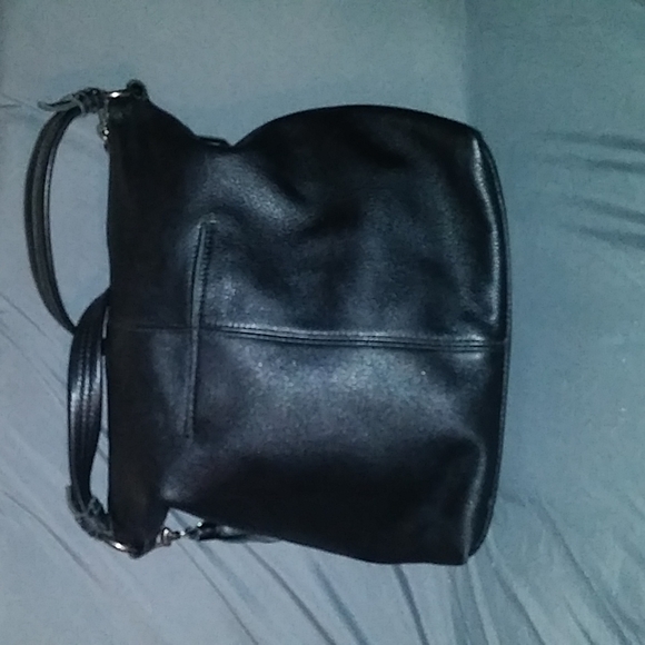 THE SAK COLLECTIVE black leather shoulder hobo style bag - Picture 4 of 11